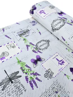 Bumbac Creton imprimeu lavanda pentru huse sau decor